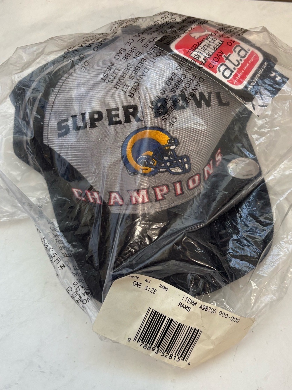 NEW Puma Super Bowl XXXIV 34 Rams Champions Hat Cap 2000 Black Gray Y2K